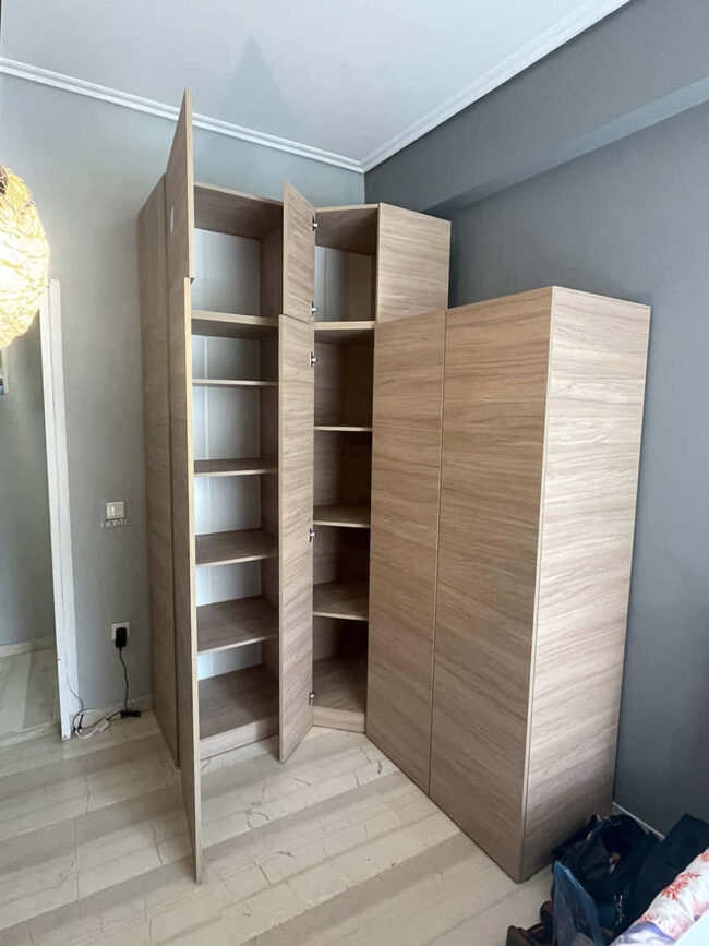 Συναρμολόγηση γωνιακής ντουλάπας